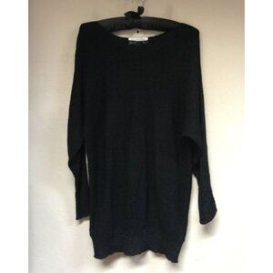 French Rags Size 3 Black Rayon Knit Dolman Sleeve Pullover Sweater Hand Loomed